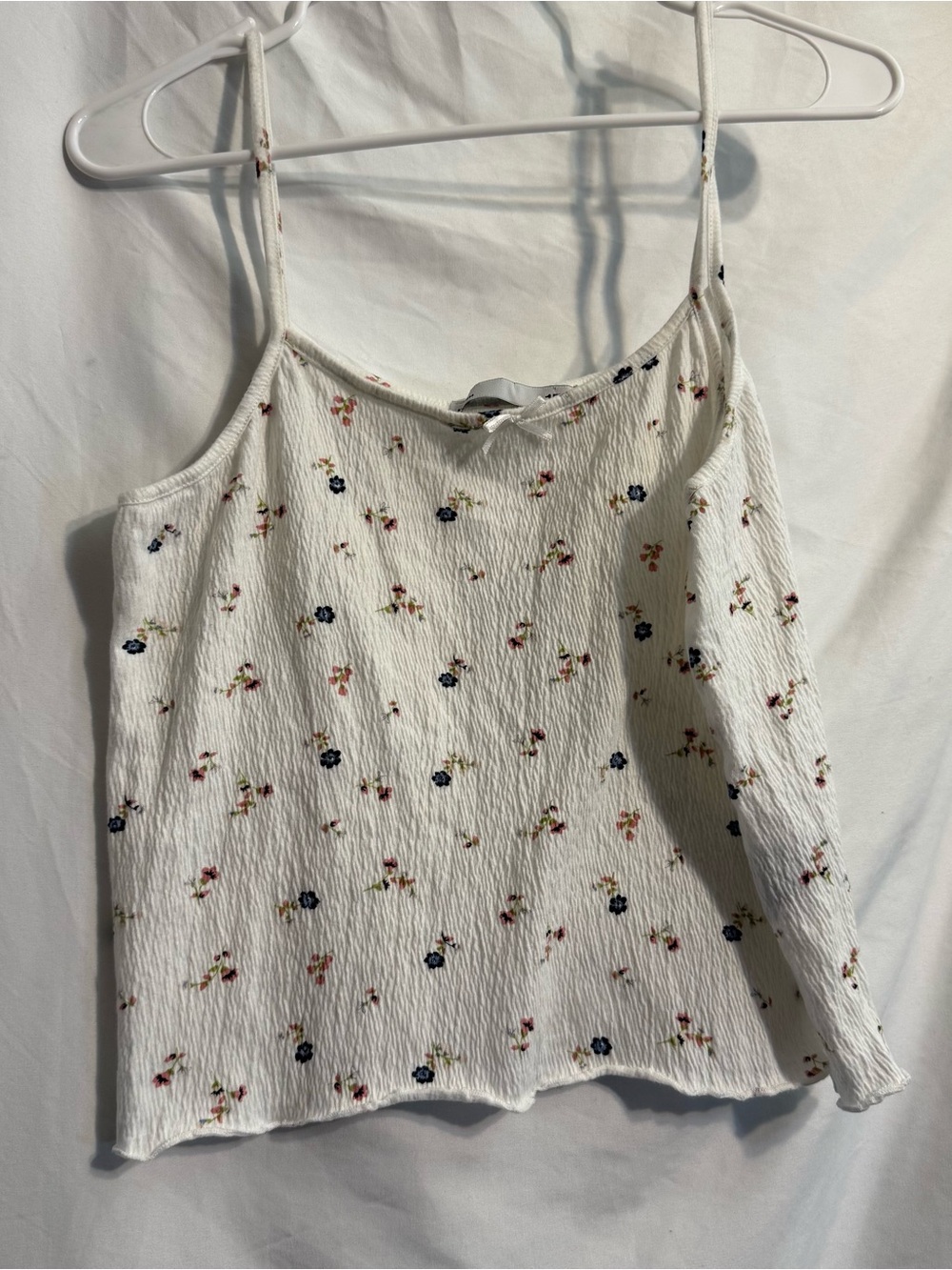 157 established 1999 White Floral Spaghetti Strap Cami Top